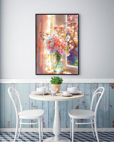 Flowers Diamond Art Kits for Adults, Daisy Diamond Painting Kit 12x16 Inch | Daisy Flower Diamond Painting Kits for Adults Beginners, Floral 5D Diamond Art Kits Full Drill Gem Art Paint by Diamonds Dots - color: Flowers