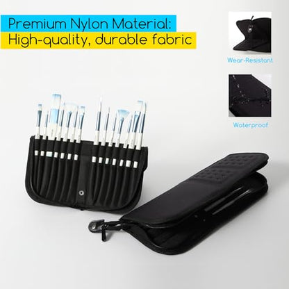 MEEDEN Paint Brush Holder, 11.5 X 10 Inch Zippered Painting Brush Case, Organization and Storage Bag for Artist Paint Brush (Brushes NOT Included) - size: 11.5 X 10 Inch