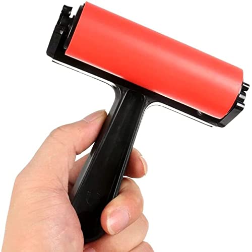 4-Inch Rubber Roller Brayer Tool – Vinyl, Printmaking, Stamping, Cardmaking, Scrapbooking – Durable Craft Roller with Easy-Grip Handle