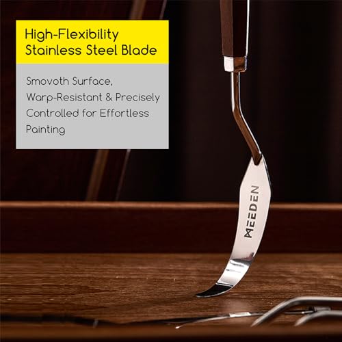 MEEDEN Artist Palette Painting Knife: 7.99" Flexible Stainless Steel Art Pallet Spatula Knife with Wooden Handle for Sculpting, Mixing & Texturing, #7 - style: #7