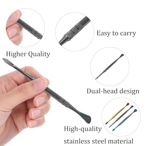 Klyeola 4Pcs Wax Carving Tools Set, Stainless Steel Double-Ended Sculpting and Modeling Tools Kit, Wax Spoon and Carving Tool for Clay, Pottery, Jewelry Making(Black) - color: Black