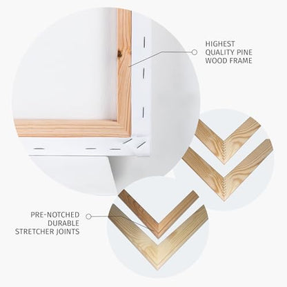 PIXY CANVAS Value Pack of 1 Stretched Canvas 20x20 inch, 3/4 (0.75) inch deep for Your Paintings/Artwork/Wall Art/Wall Decor (Pack of 1 Canvas, 20 x 20 inch, Square) - size: 20 x 20 inch, style: Pack of 1