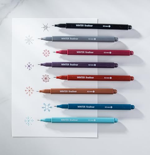 DIVERSEBEE Fine Tip Pens, 0.5mm Fine Point, Assorted Colors (Winter) - color: Winter
