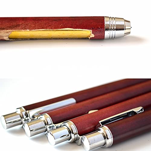 5.6mm Lead Holder Sketching Mechanical Pencil Retractable Drawing Charcoal Pencil Automatic Wooden Sketch Pencil with Gift Box for Artists Beginners Engineers Graphing Crafting School Art Supplies - color: 5.6mm Burlywood Mechanical Pencil with Gift Box