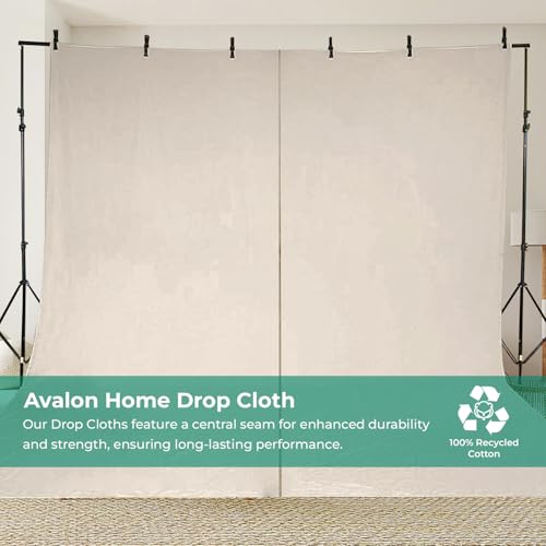 Canvas Drop Cloth for Painting 9x12 feet Pack of 4-8oz Painters Drop Cloths for Painting - All Purpose Canvas Tarps for Floor & Furniture Protection - Recycled Cotton Fabric - size: 9x12 Ft - 2 pc (Pack of 2)