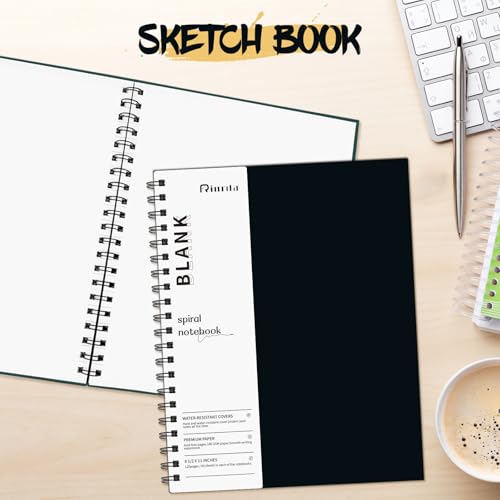 Blank Spiral Notebook 8.5" x 11" | 4 Pack unlined spiral notebook Blank Journal A4 Unlined Journals for drawing - size: A4, style: BLANK NOTEBOOK