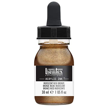 Liquitex Professional Acrylic Ink, 1-oz (30ml) Jar, Iridescent Rich Bronze - color: Iridescent Rich Bronze, style: 1-oz Jar