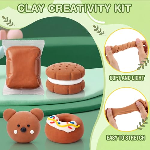 VioraWhite 100 Pcs Air Dry Clay Bulk Modeling Clay for Kids Lightweight Foam Modeling Clays DIY Molding Clays for Kids Adults Crafts Gifts School Project Supplies (Brown) - color: Brown