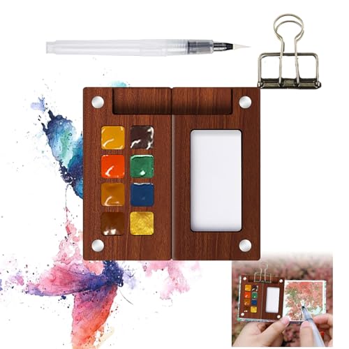 Mini Travel Watercolor Paint Set - Pocket 8-Color Paint Art Kit