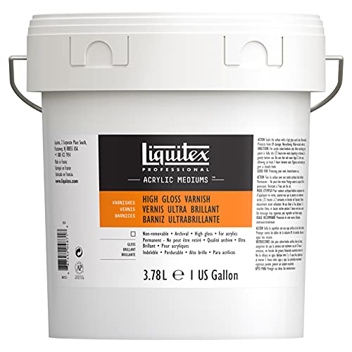 Liquitex Professional High Gloss Varnish, 3.78L (gallon/128-oz) | 100% Acrylic Polymer Varnish High Gloss Sheen, Protects & Resists Dirt Retention, Increases Brightness, Resists Discoloration - color: High Gloss, style: 128-oz