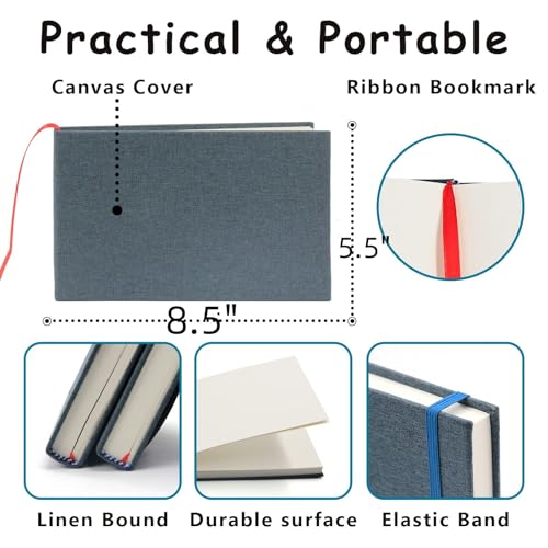 5.5" x 8.5" Watercolor Pad, Pack of 2 (76 Sheets), 110 lb (230 GSM) | Acid-Free Paper, Watercolor Book with Linen Bound for Watercolor Techniques and Mixed Media
