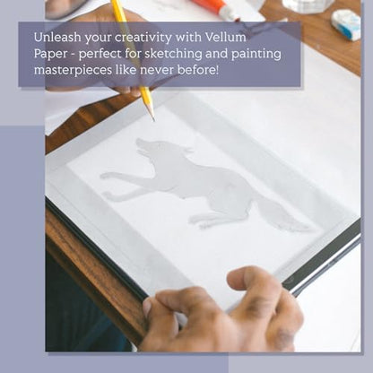 Goefun 100 Sheets 8.5 x 11 Translucent Vellum Paper Printable | Vellum Tracing Paper Printable for Invitations, Card Overlays, Belly Bands, DIYs, Sketching, Drawing - size: 8.5x11-100pcs