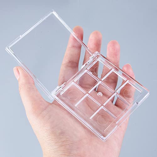 9 Wells Clear Plastic Paint Storage Palette Box,Mini Travel Paint Palette Box for Watercolor Painting, Acrylic and Oil Painting Paint Saver with Lid and Mixing Tray