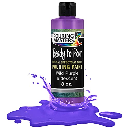 Pouring Masters Wild Purple Iridescent Special Effects Acrylic Pouring Paint - Premium 8-Ounce Pre-Mixed Fluid Acrylic Paint - Fluid Art Supplies for Canvas, Wood, Paper, Tile & Rocks - color: Wild Purple, size: 8 Fl Oz (Pack of 1)