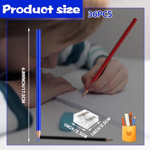 36 PCS Red Blue Black Colored Pencils, Pre-sharpened Professional Wooden Art Pencils Set for Artists Painting | Premium Drawing Sketching Supplies (Red Blue Black) - color: redblueblack