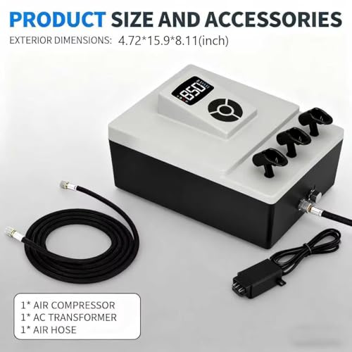85 PSI Digital Airbrush Compressor - Professional Tankless Air Brush Compressor Only, Dual-Port Quiet 45dB High Pressure Pump with Auto-Stop for Model Painting, Cake, Nail Art (No Gun Included) - size: 85 PSI