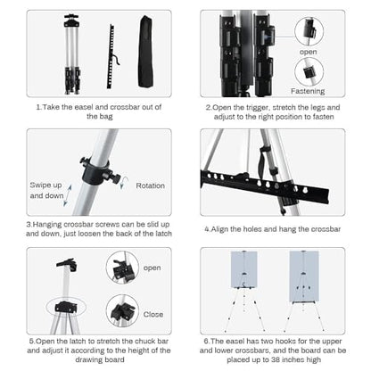 RRFTOK Easel Stand for Painting and Sign, Adjustable 17-66 Inch - style: 66S 1-Pack