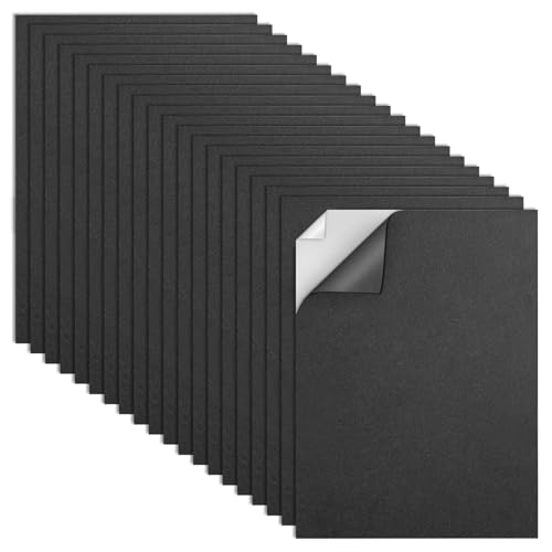 MEARCOOH 20-Pack Self Adhesive Foam Sheets, Black 2mm Sticky Eva Foam Paper 9x12 Inch for Crafts Cardmaking Photo Frames Classroom Scrapbooking - color: Black, size: 229 x 305 x 2 mm