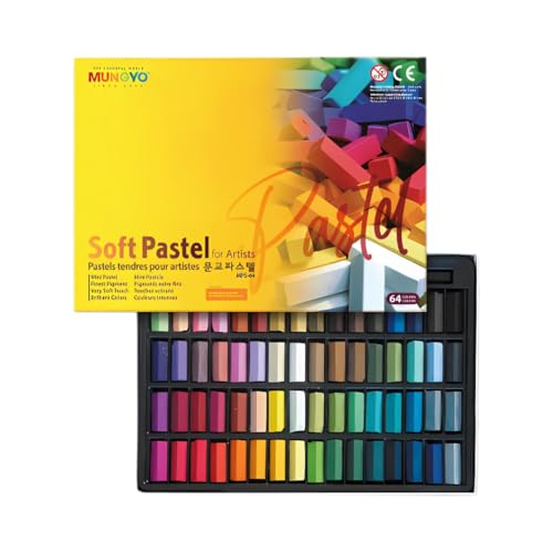 MUNGYO Soft Pastel Set – 64 Vibrant Colors for Artists | Smooth & Blendable | Square Shape - style: Square Soft Pastels