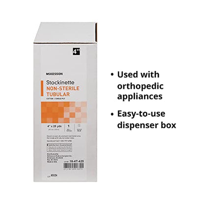 McKesson 16-4T-425 Medi-Pak Performance Non-sterile Tubular Cotton Stockinette, 4" Width, 25 yd. Length, 4" Width, 900" Length (Pack of 10) - size: 4 Inch x 25 yards (Pack of 10)
