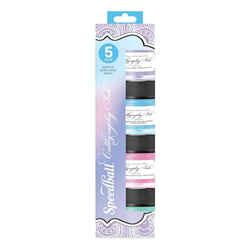 Speedball Acrylic Calligraphy Iridescent Ink 5 Piece Set