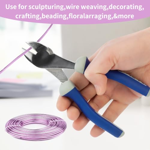 9 Gauge Aluminum Craft Wire, 52.5FT Bendable Armature Wire for Sculpting, Jewelry Making, DIY Crafting, Doll Making, Modelling, Bonsai Training(Pink Purple) - color: Pink Purple