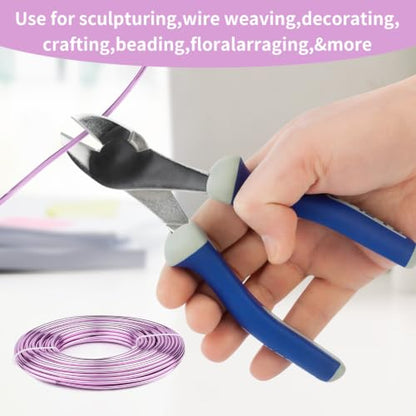 9 Gauge Aluminum Craft Wire, 52.5FT Bendable Armature Wire for Sculpting, Jewelry Making, DIY Crafting, Doll Making, Modelling, Bonsai Training(Pink Purple) - color: Pink Purple