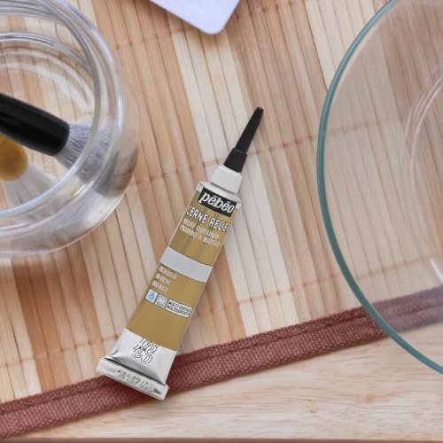 Pebeo Vitrail, Cerne Relief Dimensional Paint, 20 ml Tube with Nozzle - Rich Gold, 0.67 Fl Oz (Pack of 1) - color: Rich Gold, size: 0.68 Fl Oz (Pack of 1)