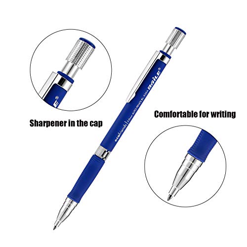 JOVITEC 21 Pieces 2.0 mm Mechanical Pencil Set, 9 Pieces Automatic Pencils 12 2 mm Mechanical Pencil Colored Refills (Color and Black) for School Students Writing Draft Drawing, Painter Art Sketching