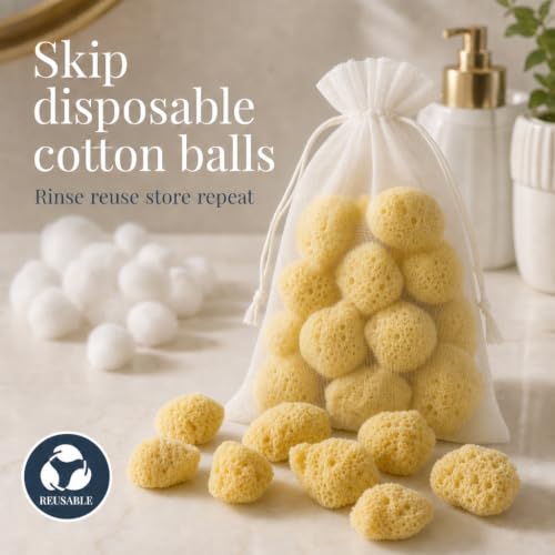 Natural Sea Silk Sponges 12pk, Cosmetic Grade Makeup & Blending Facial Care