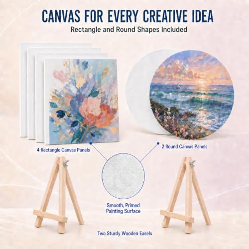 Hdviai Sip and Paint Kit for Couples, 56-Piece Set with Easels and Canvas - size: 58Pack 8 x 10inch
