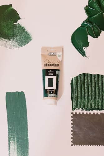 PEBEO Origin Acrylics 120ml Matte Acrylic Paint, Sap Green | Deep botanical green in a matte high-viscosity acrylic - the 120ml eco-tube holds every brush and knife mark you make. - color: Sap Green