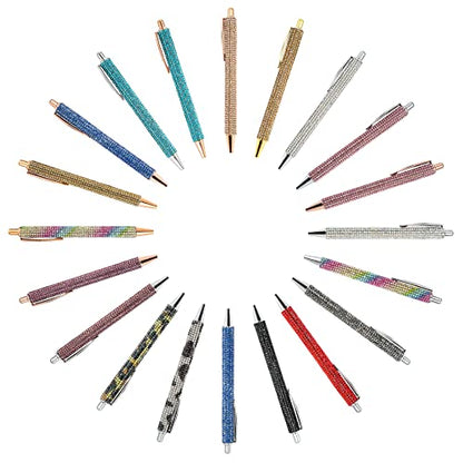 Gullor Click Ballpoint Pens, Diamond-encrusted Ball Pens, Black Ink Medium Point 1mm, for Office Supplies Gift Wedding Birthday - color: Color Set 1, style: 10 Pieces