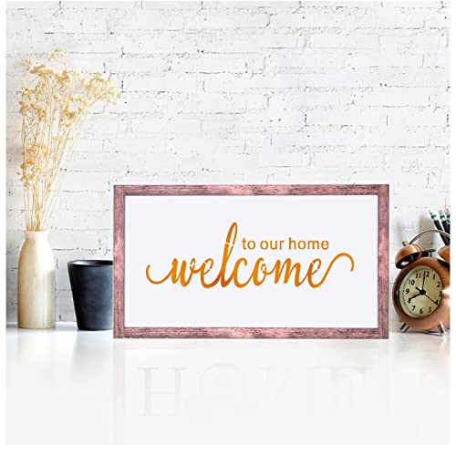 Large Inspirational Word Stencil for Crafts,24 Pcs Reusable Positive Drawing Template Faith (Welcome Sweet Home Smile Family) Stencils for Painting on Wood Wall Canvas Fabric Home Decor(11.4x5.5In) - style: Word stencil