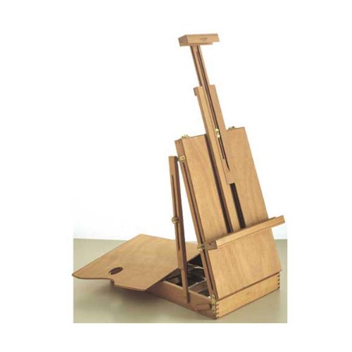 Mabef M/24 Sketch-Box Table Easel, Oiled Beechwood Portable Easel-Box with Adjustable Canvas Holder, Indoor/Outdoor Use, Supports up to 18 lbs - style: Modern