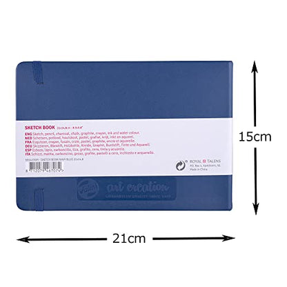 Talens Japan T9314-235M 452426 Art Creation Sketchbook, Drawing Notebook, 8.3 x 5.9 inches (21 x 15 cm), Navy Blue - color: blue (navy blue), size: 21×15cm