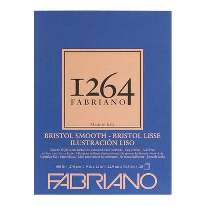 Fabriano 1264 Bristol Pad, Smooth, 9" x 12" - size: 9 x 12