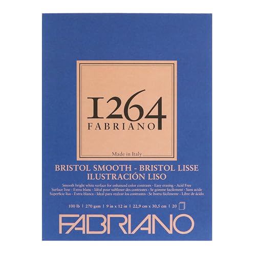 Fabriano 1264 Bristol Pad, Smooth, 9" x 12" - size: 9 x 12
