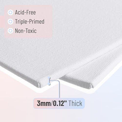 Mr. Pen- Canvas Panels, 2 Pack, 12x16 Inches | Triple Primed for Oil & Acrylic Paints, Canvas Boards for Painting, Painting, Blank Canvas for Painting, 3mm Thickness - size: 12x16 Inches, 2 Pack
