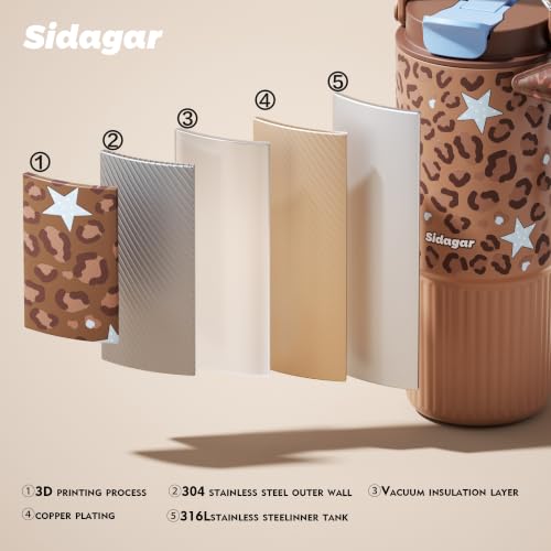 26 oz Insulated Stainless Steel Tumbler with Straw & Handle Black - color: Brown