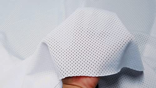 Pico Textiles 1 Yard – White Polyester Pro Mesh Heavy Jersey Fabric - Sold by The Yard - Variety of Colors - Durable Athletic Mesh Fabric, Ideal for Sewing Soccer and Basketball Jerseys Uniforms - color: White, size: 1 Yard Bolt