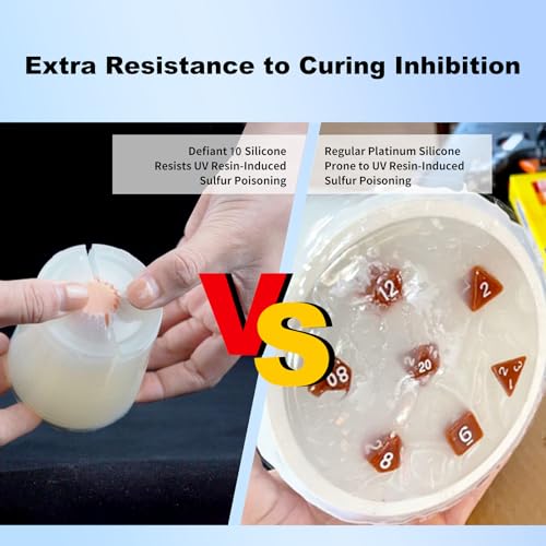 Siraya Tech Defiant 10 Platinum Silicone Mold Making Kit,Clear, 35.3 Oz | Ultra-Flexible, Food Safe, 10A Hardness, Stops UV Resin Cure Inhibition, No Coating, for UV Resin 3D Prints, DIY & Casting - color: Translucent 10A 1kg