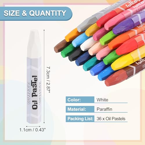 PATIKIL White Oil Pastels, 36Pcs Soft Oil Crayons Pastels Stick Vibrant and Creamy Art Supplies Bulk for Artists Beginners Art Painting Drawing Blending Graffiti Gallery - color: White