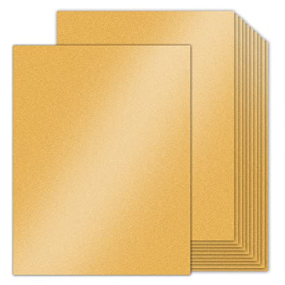 24 Sheets Gold Shimmer Cardstock 8.5 x 11 Metallic Paper | Goefun 80lb Card Stock Pearlescent Paper for Invitations, Birthday, Anniversaries, Card Making - color: gold