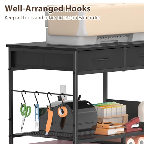 Mobile Craft Cart with Vinyl Roll Holder, Crafting Table Accessories Holder - color: Black