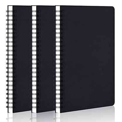 EUSOAR Graph Paper Spiral Notebook, A5 3Pack 5.5"x8.3" 120 Pages Hardcover PaperNotebook Journals, Wirebound Journal Sketch Notebook for Math and Science Students Engineering Artist Drawing - color: Black, size: A5