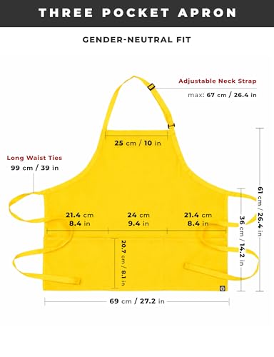 Chef Works Unisex Three Pocket Apron - color: Lemon