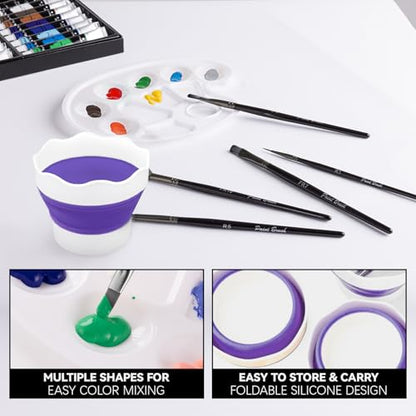 koseibal Kids Acrylic Paint Set with Canvas, Art Supplies Kits for Adults | Art Painting Supplies Kit for Beginners & Adults 18 Vibrant 22ml Acrylic Paint, 6 Canvas Boards, Desktop Easel - color: 18x22ml+Easel-S