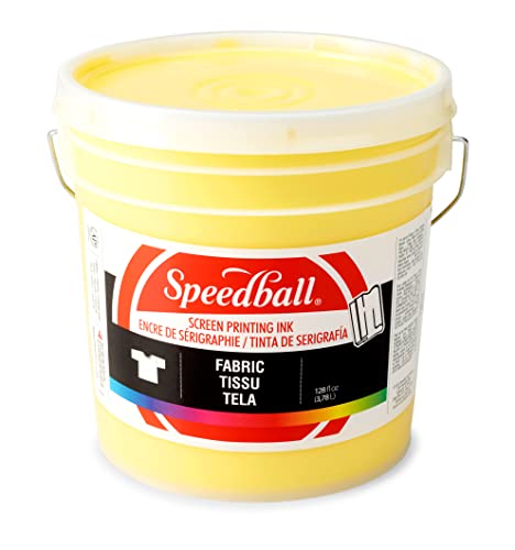 Speedball 046055 Fabric Screen Printing Ink, 128 Fl. Oz, Yellow - color: Yellow, size: 128 fl oz