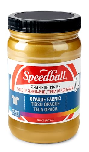 Speedball 004828 Opaque Fabric Screen Printing Ink, 32 fl. oz., Gold - color: Gold